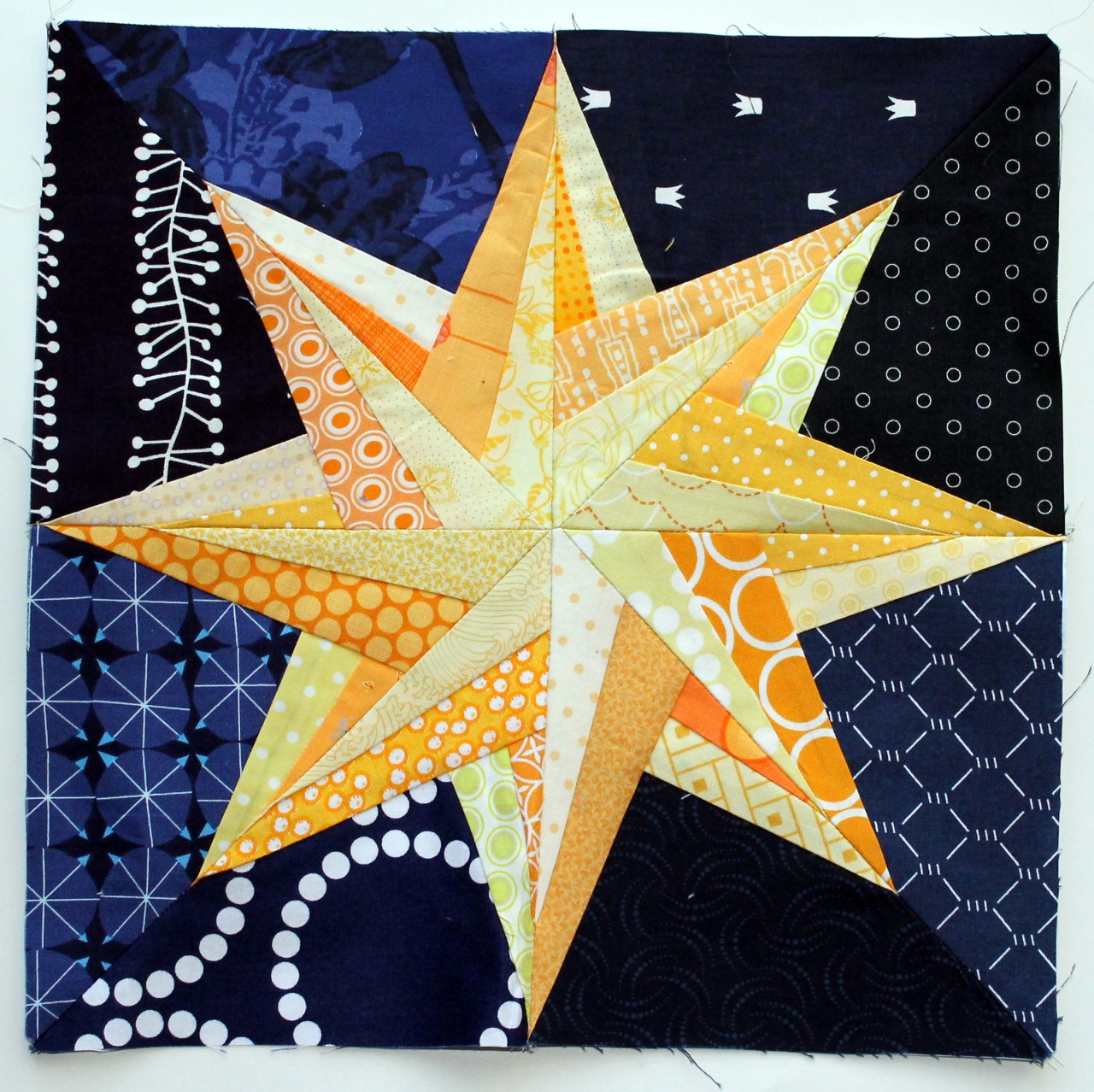 starry night paper piecing monday wombat quilts
